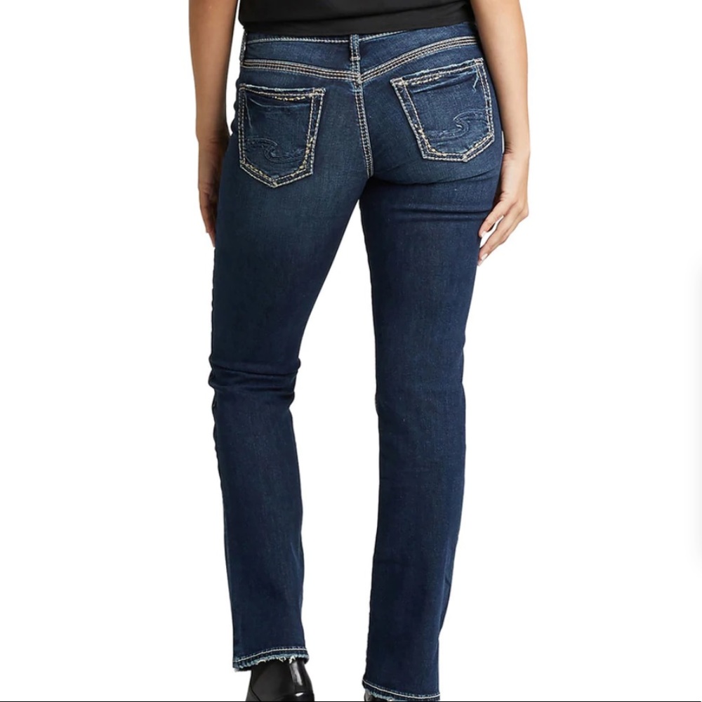 Silver Jeans Women's Suki Mid Rise Slim Bootcut Jeans hemmed 16